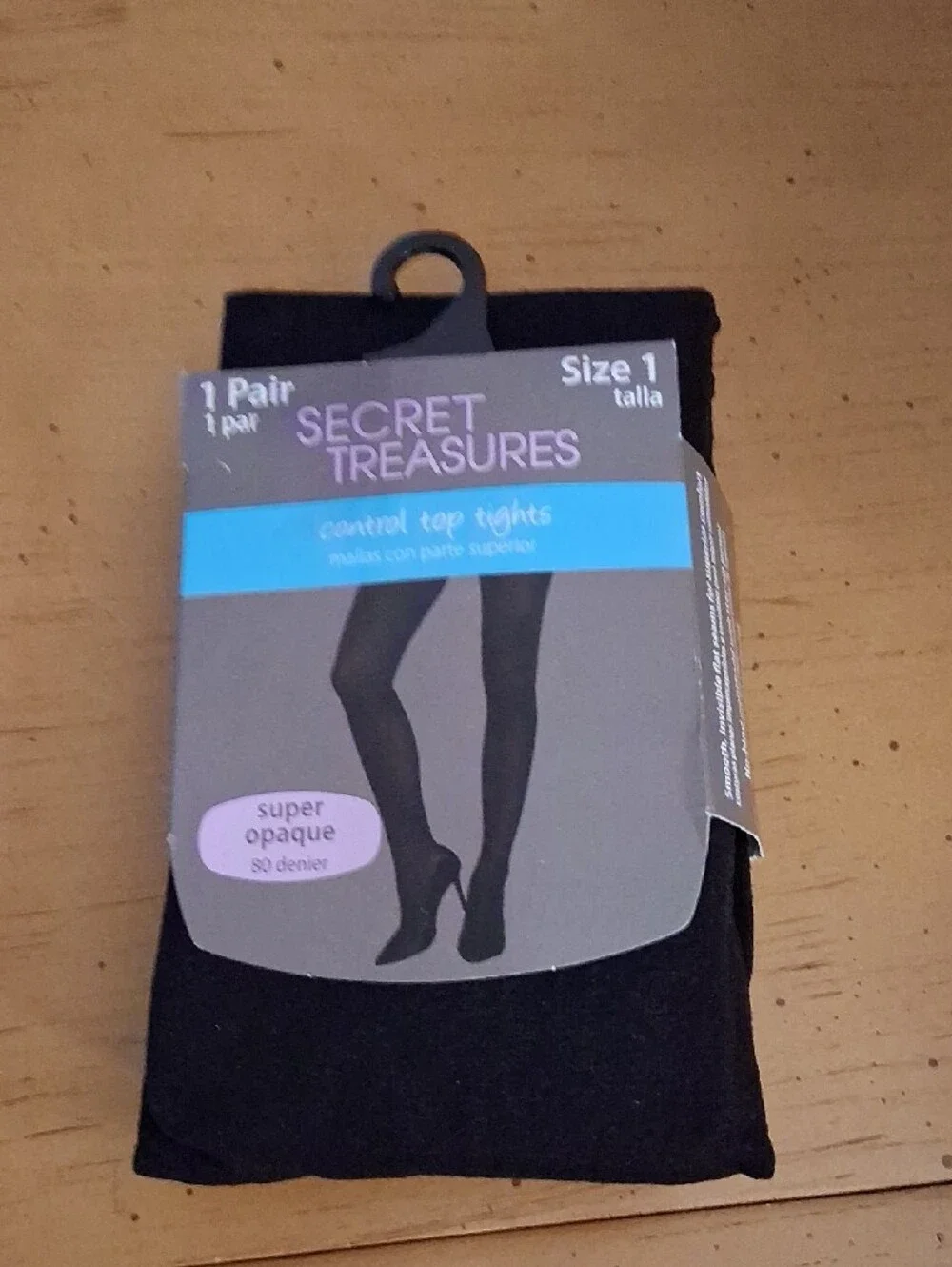 Secret Treasures Black Control Top Tights - Size 1